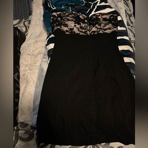 Black Lace Strapless Dress